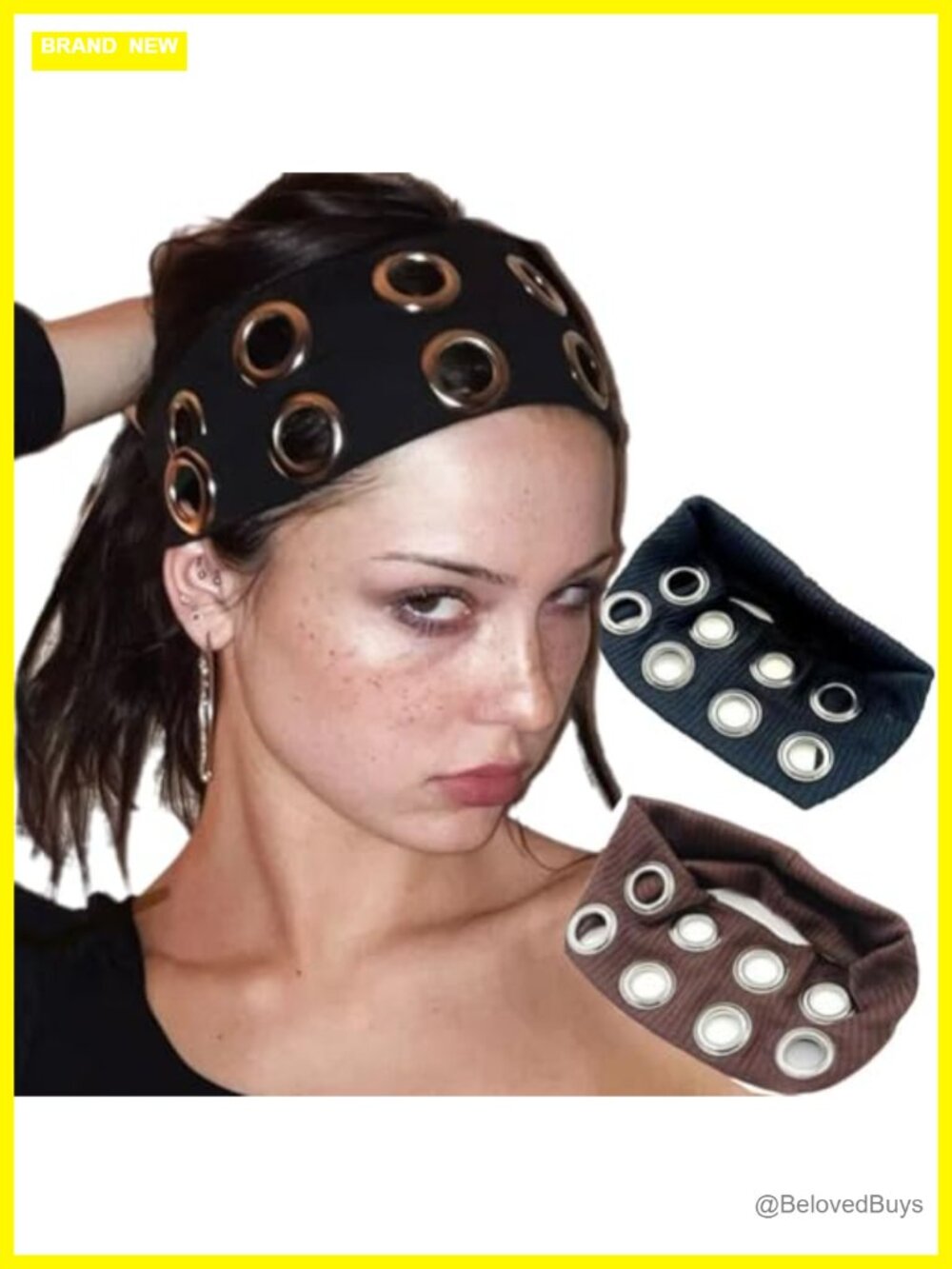 Hollow Out Eyelets Elastic Headband Stretchy Hair Accessory